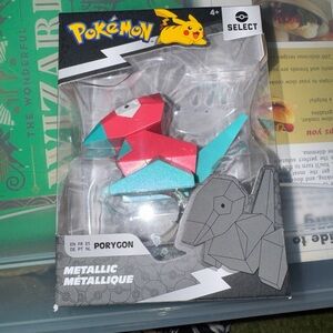 Porygon Metallic Figure - Pink and Teal